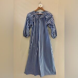 Blue Gingham Maxi Dress by LAKE